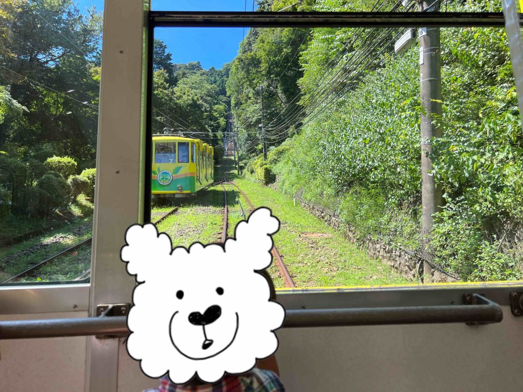 高尾山　ケーブルカー　2歳　子供　乳児　景色　すれ違い